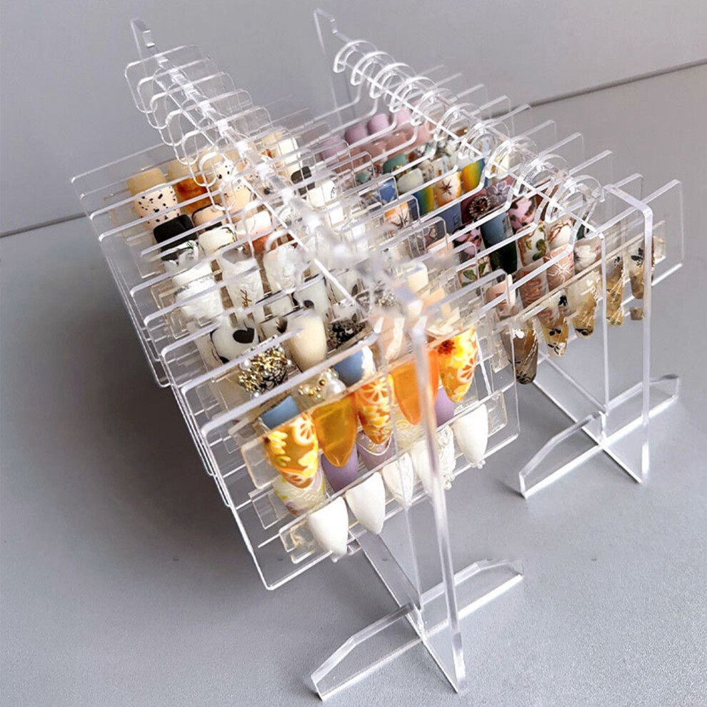 Acrylic Nail Hanger Display Stand, Transparent Organizer with 10pcs Hangers, L Size