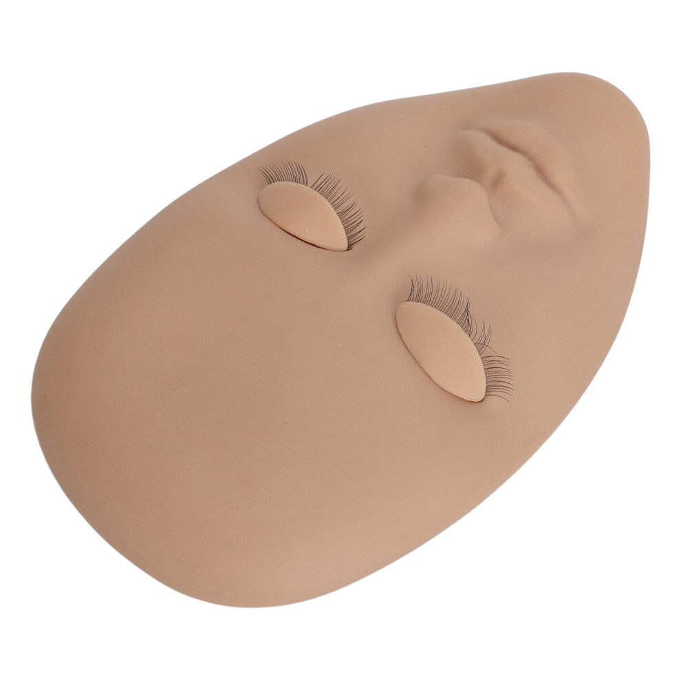 Lash Mannequin Face with 3 Pairs Eyelids, Reusable Silicone Practice Tool