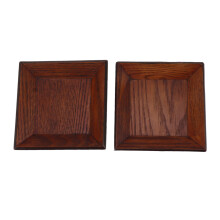 Eco-Friendly 10x10cm Square Wooden Plates for Desserts & More 2-Pack