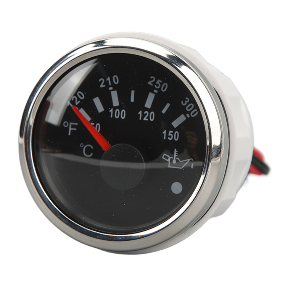 52Mm Oil Temp Gauge Dc 9-32V Double Scale For Rv Yacht Ship Silver 9461331930816