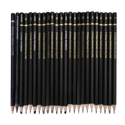 24Pcs Drawing Pencil Professional Charcoal 2