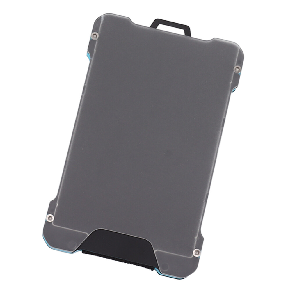 Slim Blue Aluminum Alloy Wallet with Transparent Badge Card Pocket, Anti-Demagnetization