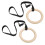 1 Pair Wooden Gymnastic Rings with Adjustable 8
