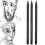 3pcs Pure Carbon Sketch Pencil Professional 6