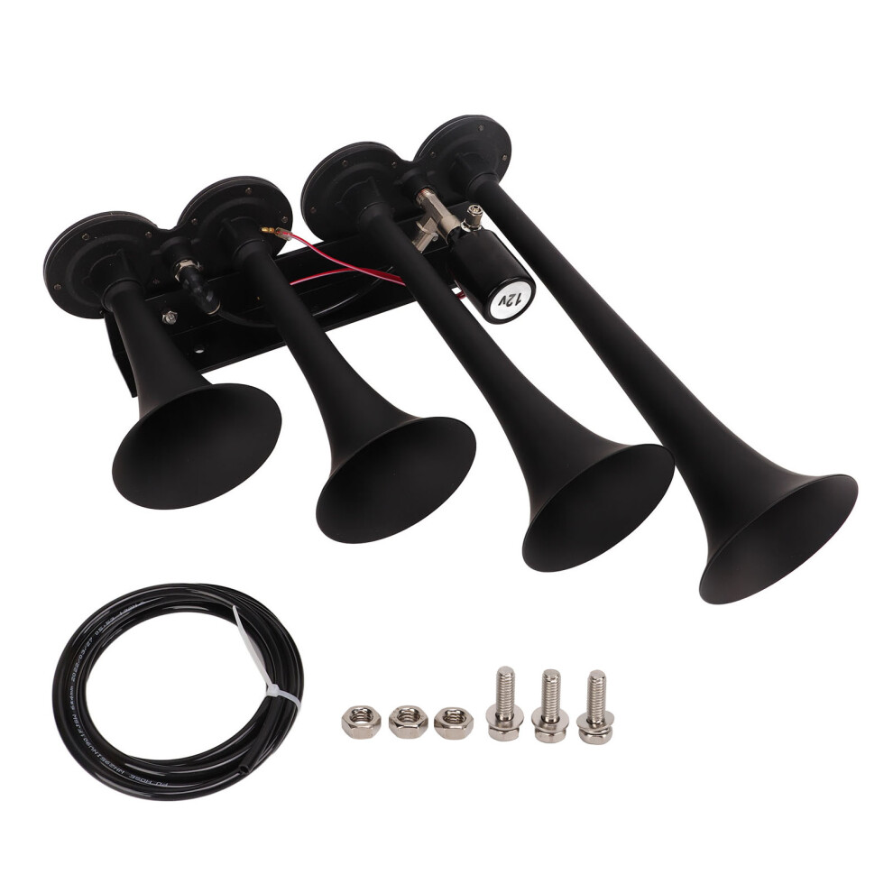 Dc 12V Air Horn Kit 4 Trumpet 135Db Aluminum Alloy 9121376132780