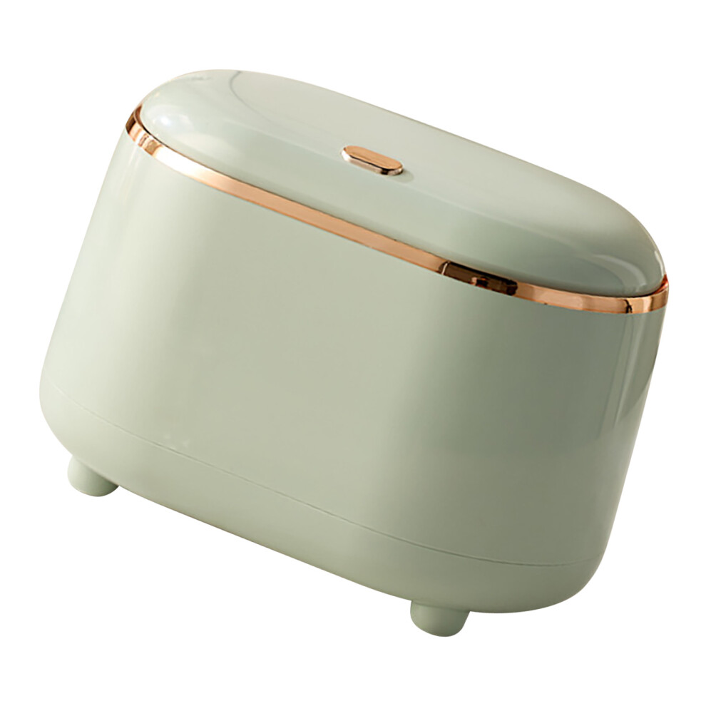 Light Green ABS Desktop Trash Can with Lid â Mini Paper Basket, Large Mouth-image-OPC-PJB77TM-NEW
