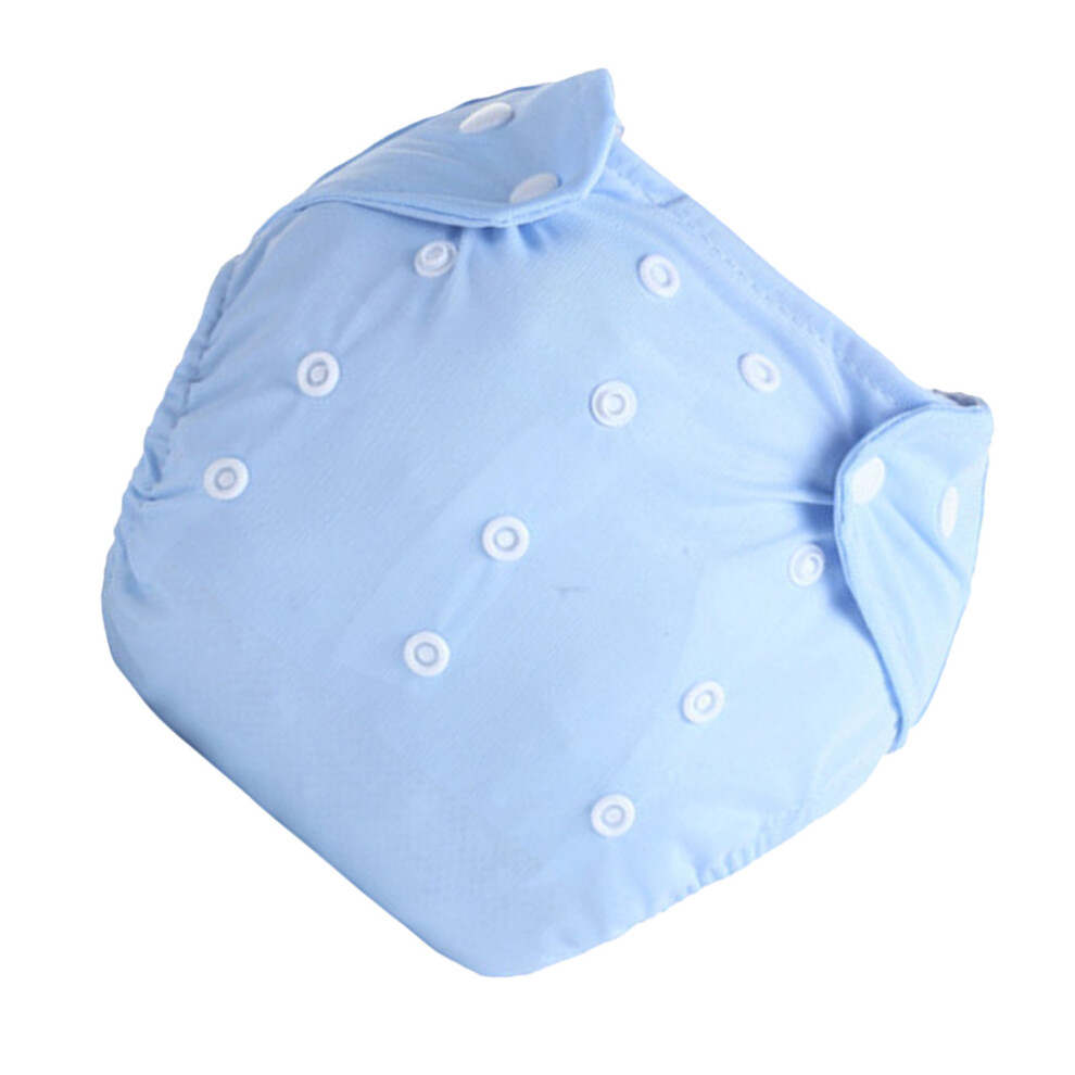Adjustable Polyester Fiber Cloth Diaper For Ages 0-1.5 Years, Leakproof Blue