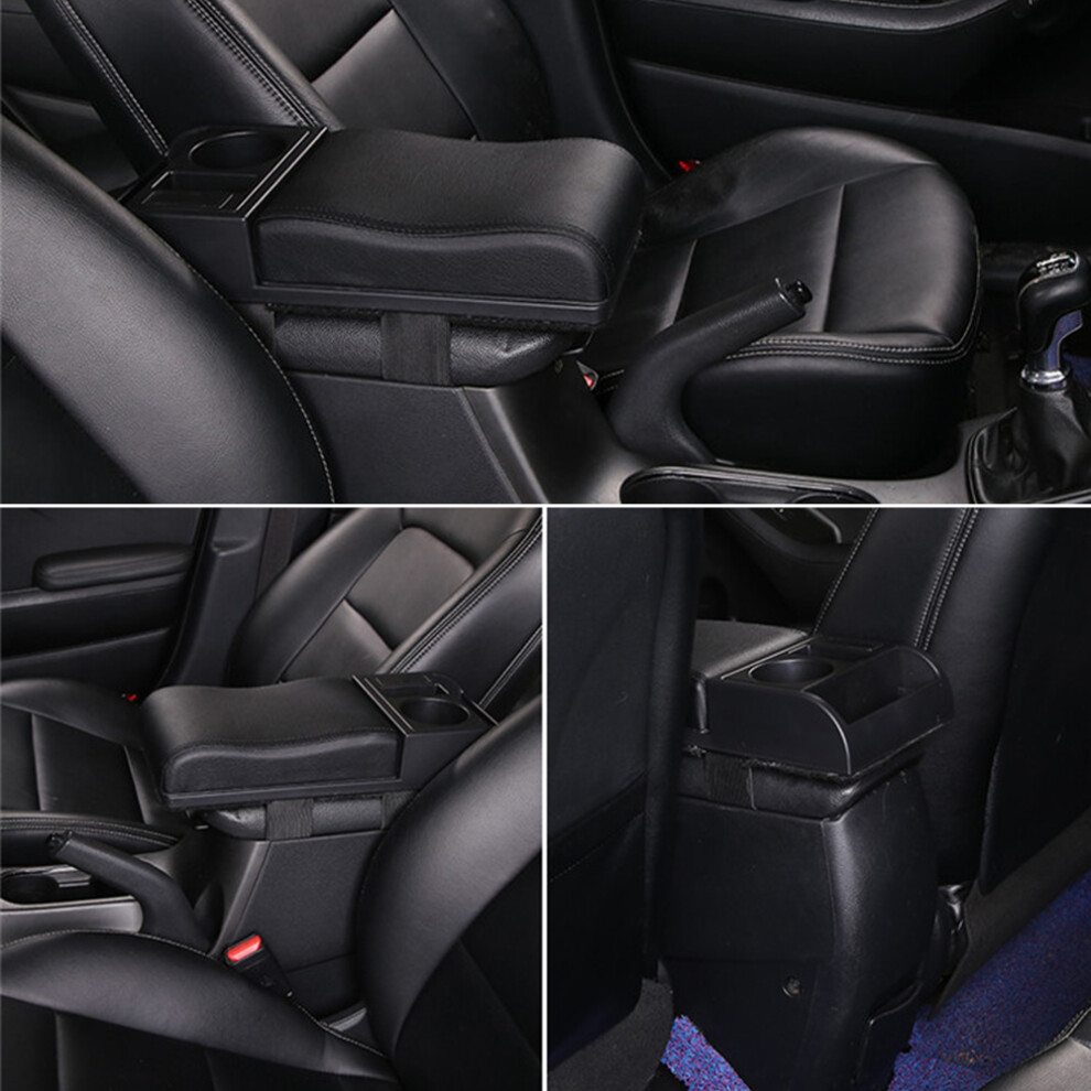 No-Damage Car Console Armrest Pillow W/ Usb Charger & Cup Holder 9431331949071