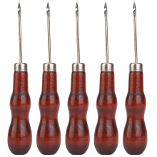5PCS Wooden Handle Awl Hole Punch Sewing Stitching