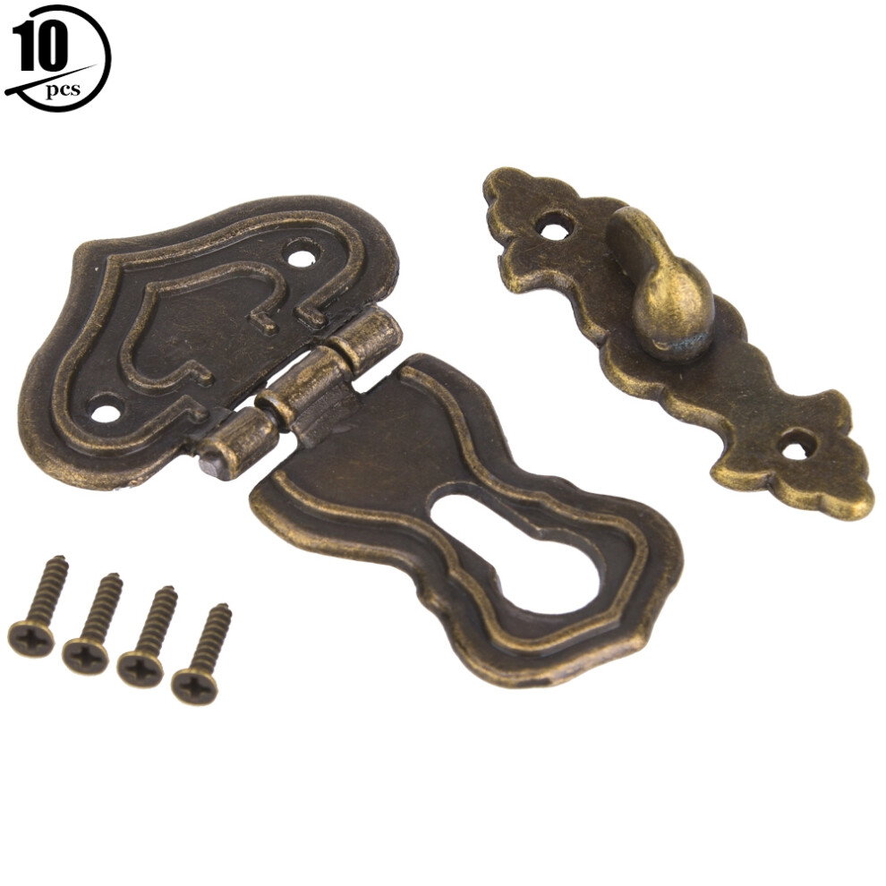 10 Pcs Hasp Latch Antique Style Zinc Alloy Boxes 9121376137327