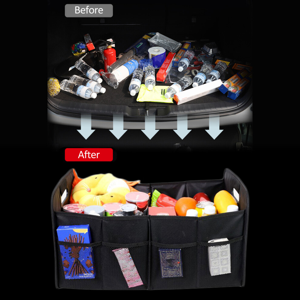 55L Folding Car Trunk Organizer - 33.5*55*30Cm Oxford Cloth Black 4291331969951