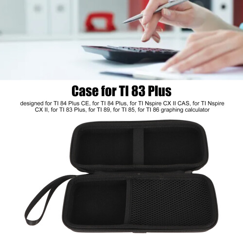 Durable EVA Nylon Black Carrying Box for TI 84 Plus CE Graphing Calculator 2