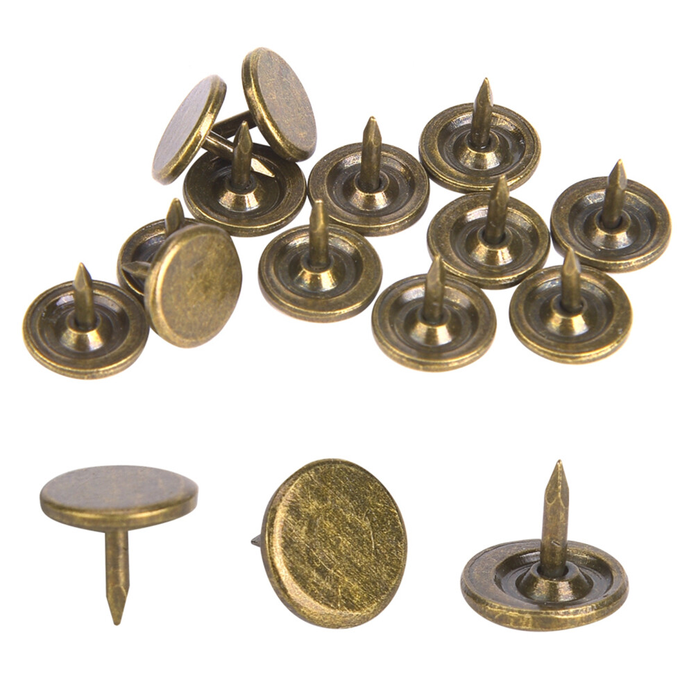 100Pcs Upholstery Nail Flat Head Cyan Bronze Iron 9121376137785