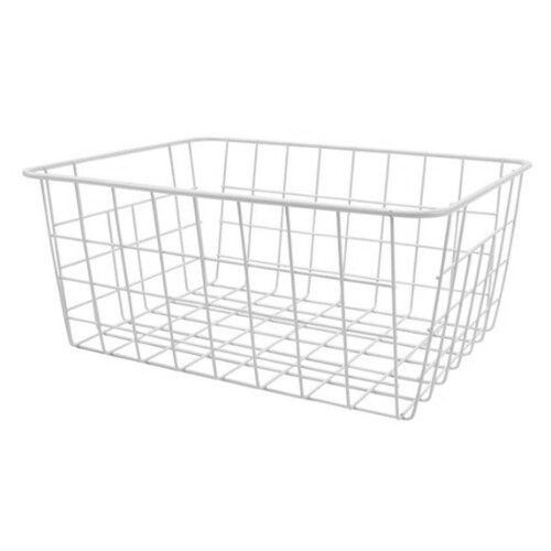 Large Capacity Iron Freezer Baskets - Rust Proof, 2pcs, White 2