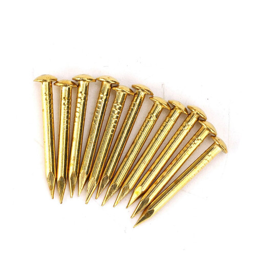 100Pcs Round Head Nail Brass Furniture Hinge 2