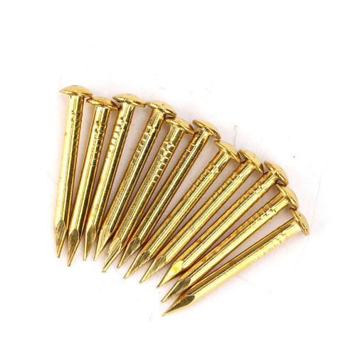 100Pcs Round Head Nail Brass Furniture Hinge 1