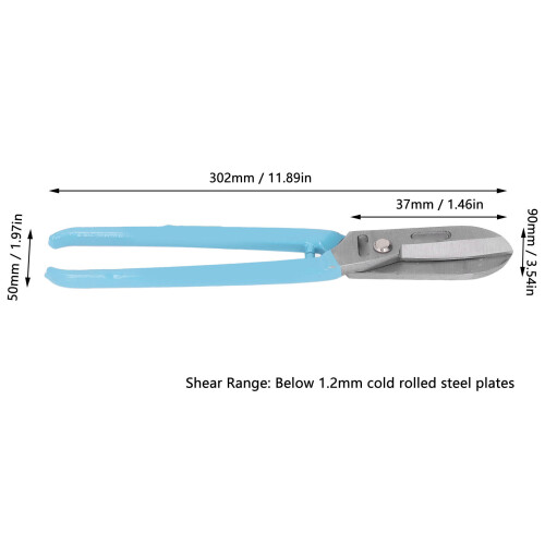 Snips 12in Tin Sheet Metal Cutter 1.2mm Silver 1
