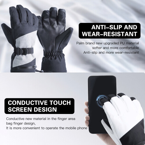 Cycling & Driving Snow Gloves - Waterproof Windproof Touchscreen 1