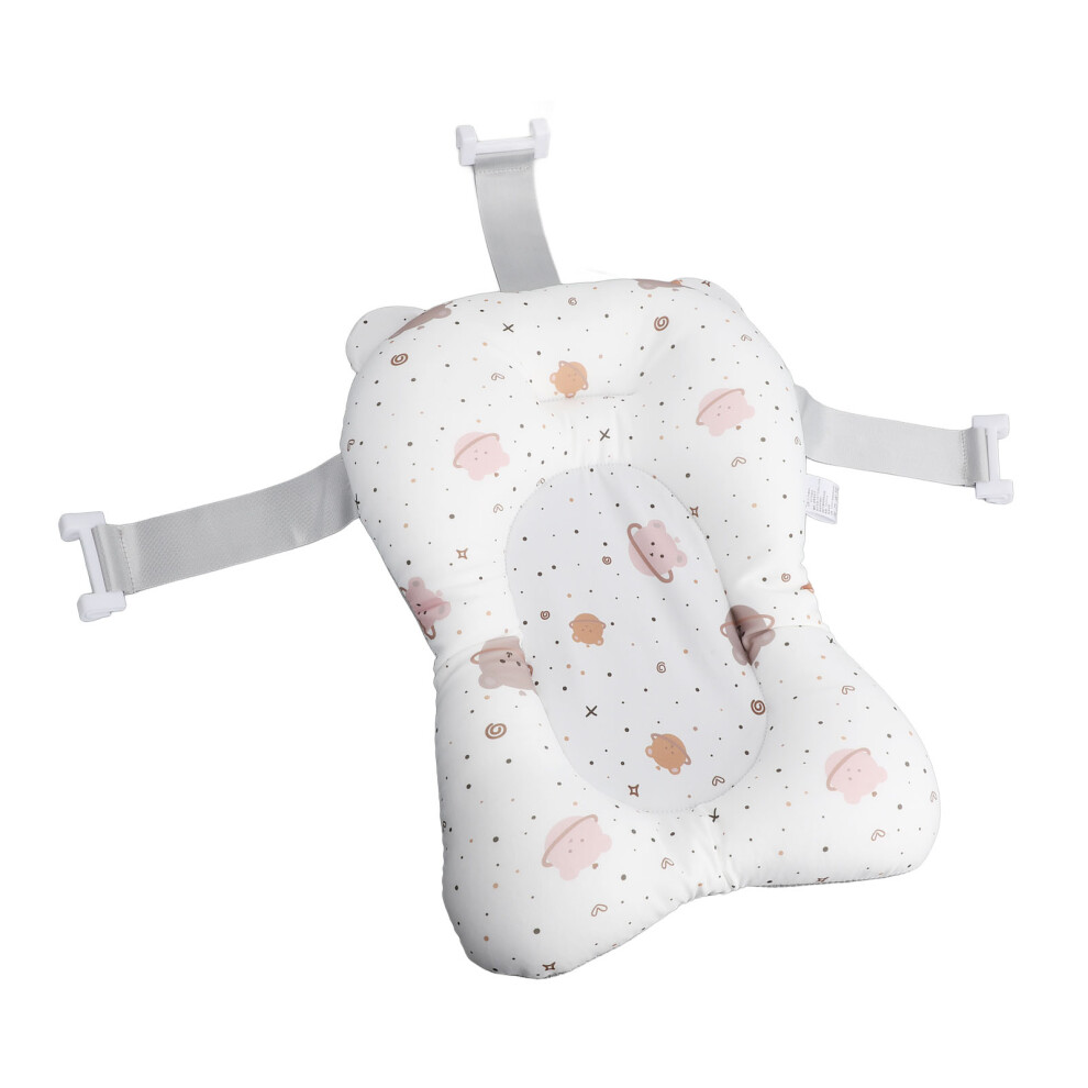 Soft Baby Bath Cushion Cartoon Bear Pattern Newborn Floating Pillow White