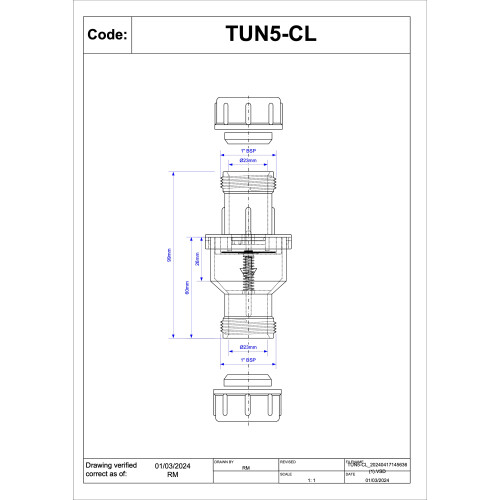McAlpine McAlpine TUN5-CL Tunvalve Straight Through (Clear) 2