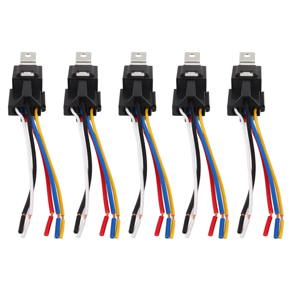 5Pcs Automotive Relay Kit 5 Pin 40A 12V Waterproof 9121376139178