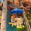 Blue Squirrel Feeder Table Pine Wood 19.4oz 6