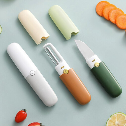 2-in-1 Double Head Fruit Peeler Gray Knife 2