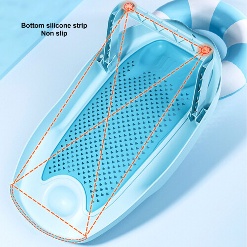 Foldable Heart Shaped Infant Bath Holder - Blue Ergonomic Design 2