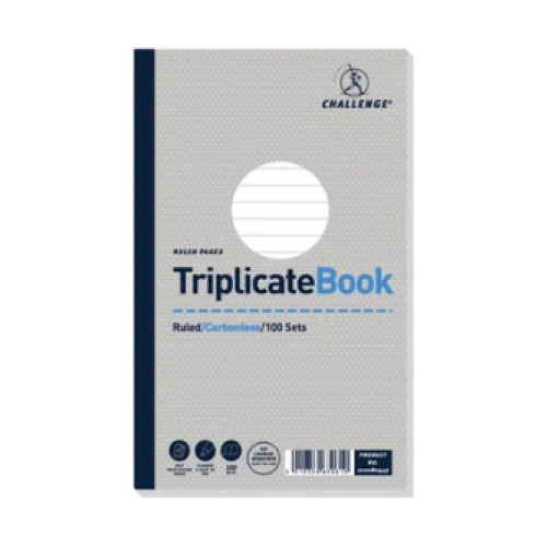 Challenge Challenge Carbonless Triplicate Book 100 Sets 210 x 130mm (Pack of 5)