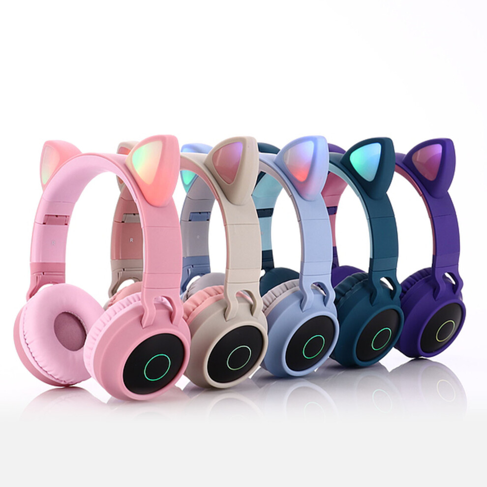 Glowing Cat Ear Headphones 7-Color Breathing Lights Wireless Bluetooth 5.0 Mp3 Fm Rechargeable 400Mah 5081331998858