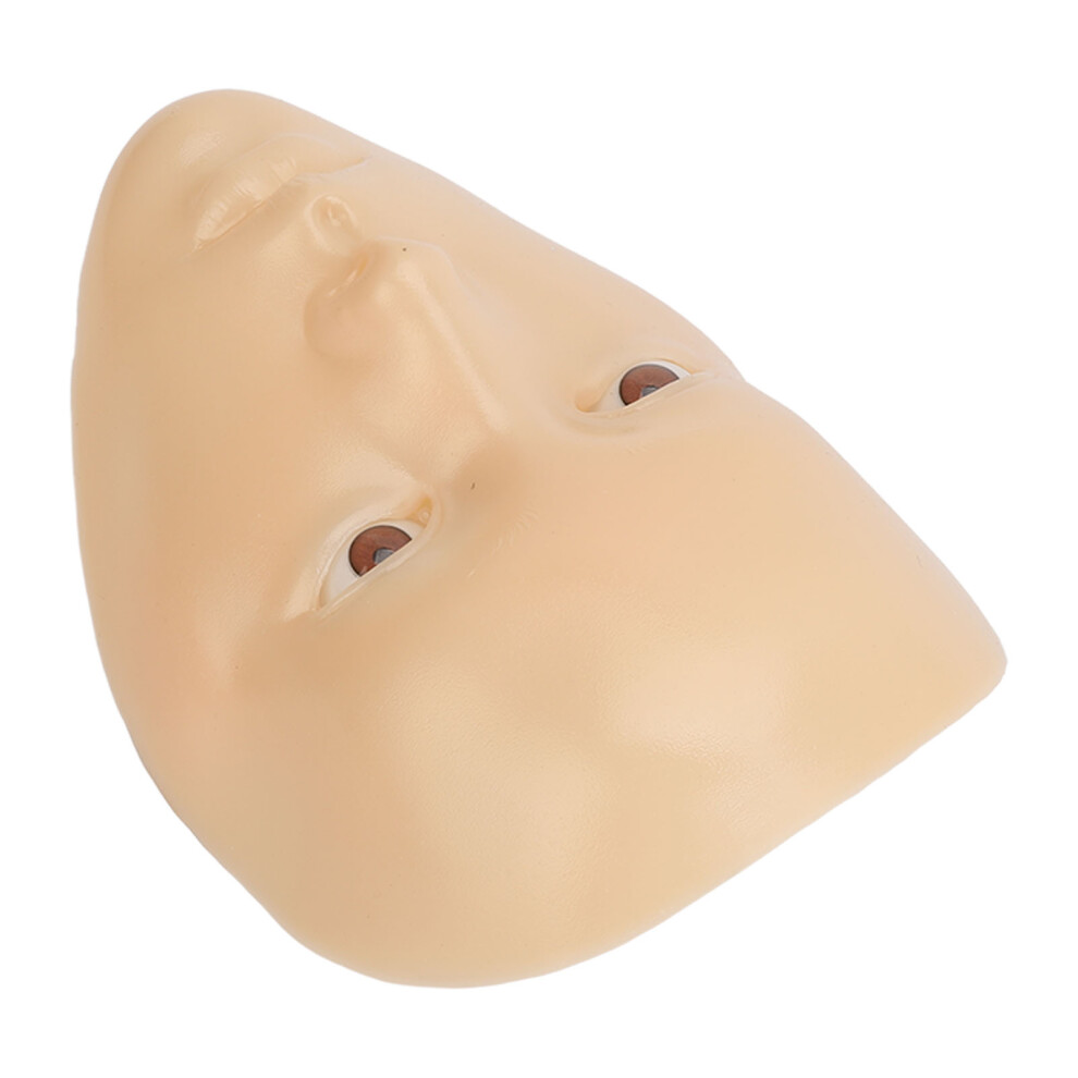 Yellow Full Face Reusable Silicone Makeup Practice Mannequin 5D With Stand Skin