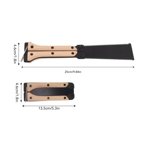 9.8in Steel Beech Folding Saw – Compact Camping Wood Cutter, Sharp Double Side 1