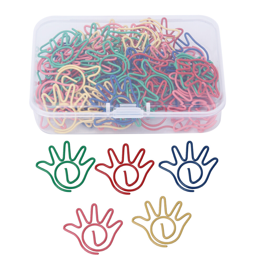 60pcs/box 5 Colors Hand Shaped Paper Clip Memo-image-OPC-PJB7NV2-NEW