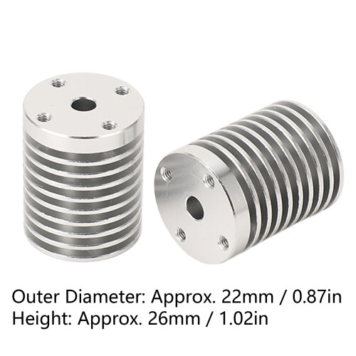 2Pcs Aluminum Hotend Heatsinks for Voron 0.1/0.2 3D Printer, M7 Thread 1