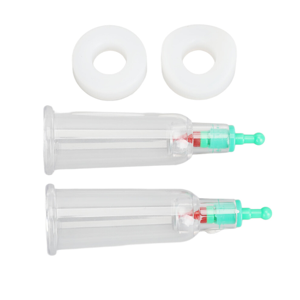 2pcs Finger Cupping Therapy Cups with Silicone Rings ABS Deep Massage Vacuum Cups