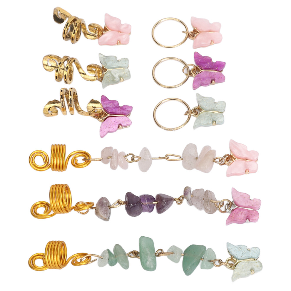Elegant Dreadlock Hair Jewelry with Easy Clip-On Alloy Pendants