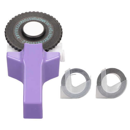 Mini Portable Embossing Label Maker - Ergonomic Handheld, Purple 1