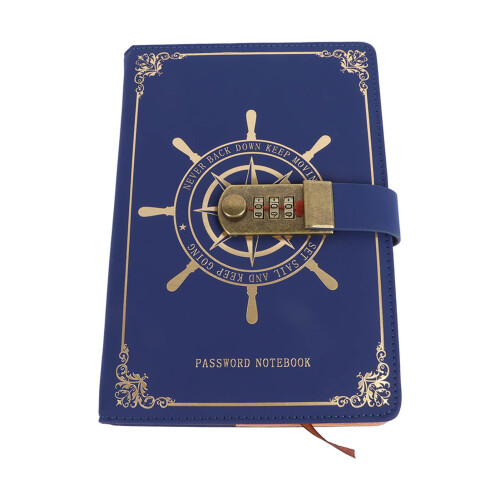 Blue A5 Travel Diary with 100 Sheets and Combination Lock 1