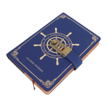 Blue A5 Travel Diary with 100 Sheets and Combination Lock