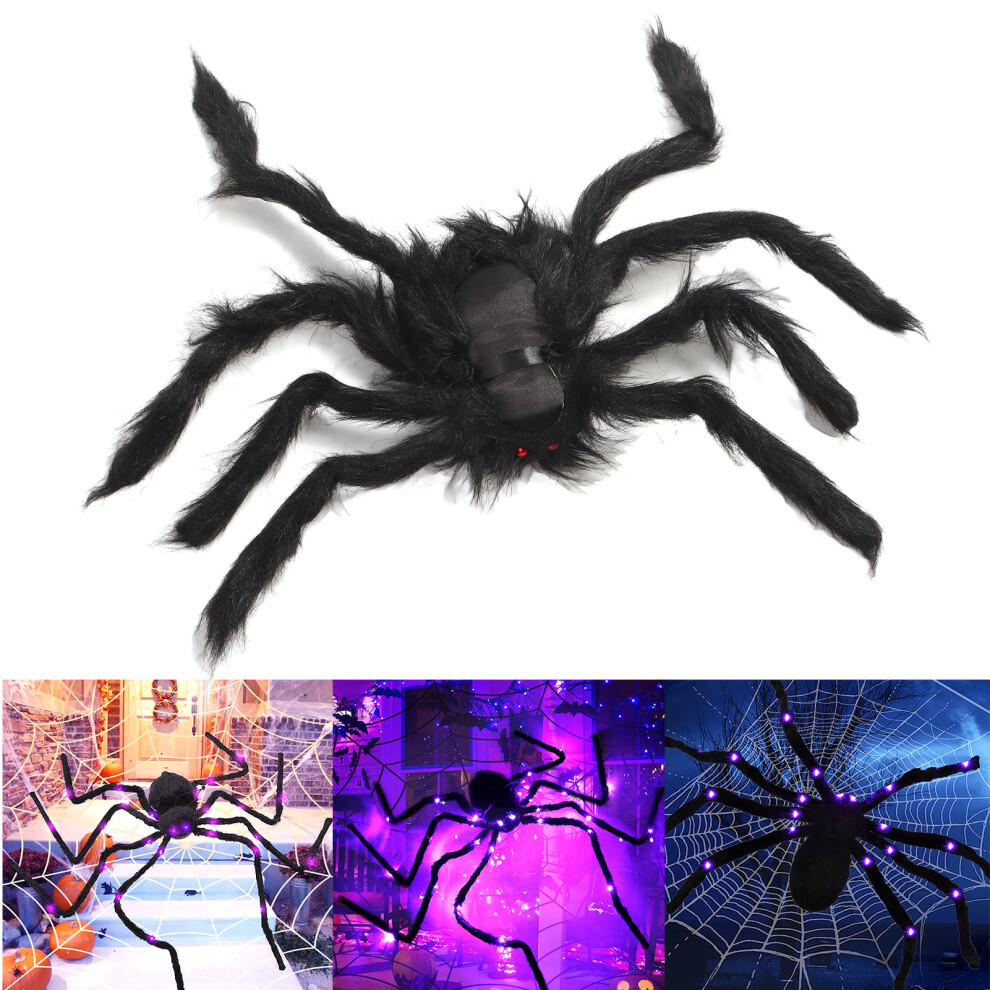 Glow-in-The-Dark 50cm Plush Spider with Adjustable Legs for Haunted House & Halloween Decor-image-OPC-PJB7RX9-NEW