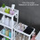 Bathroom Tower Shelf Plastic 2-Layer White with Wheels Storage Organizer 7