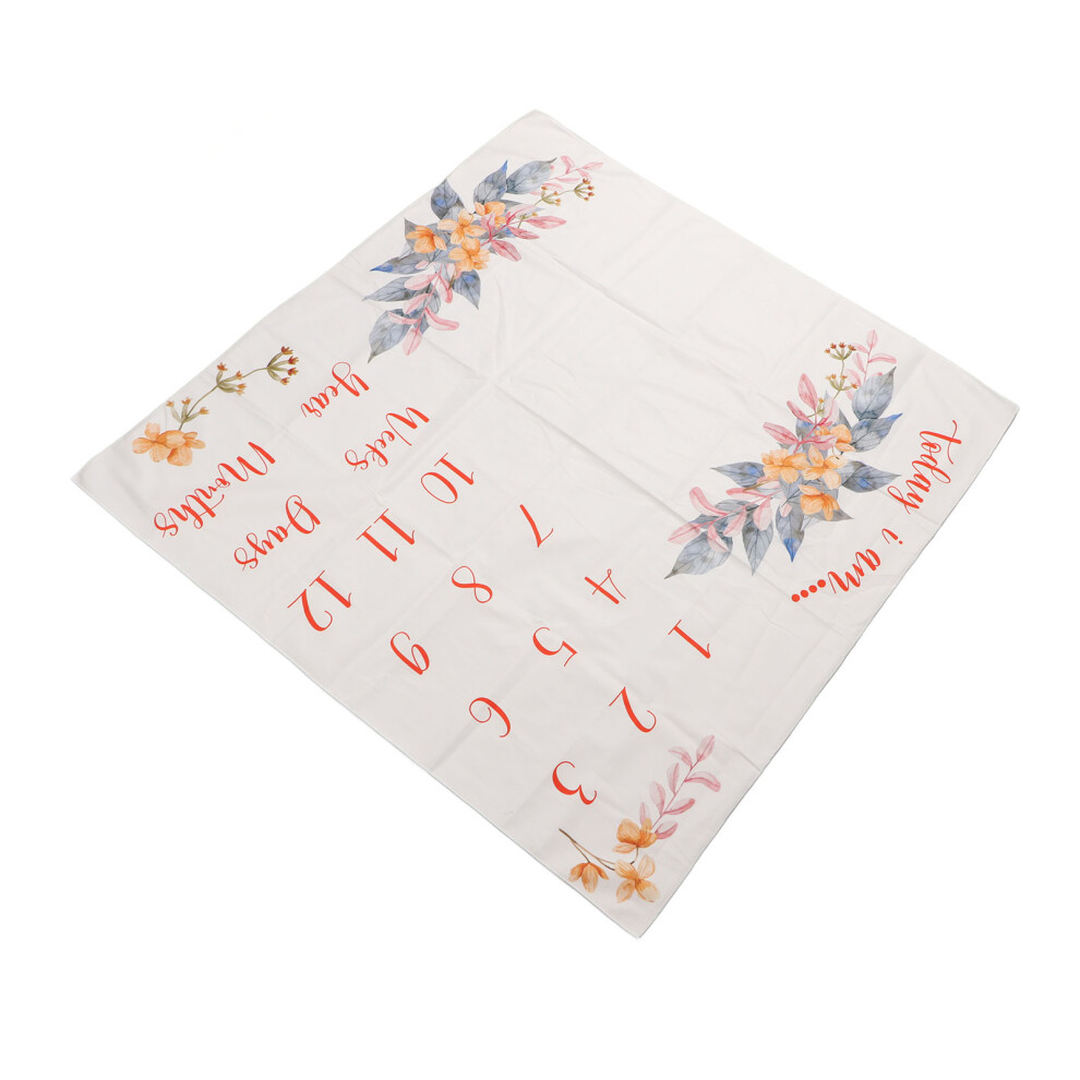 Soft Baby Milestone Blanket 100x100cm Washable Flower Pattern Photography Prop