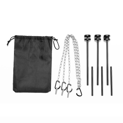 Black Aluminum Grill Pan Rack, 23.6in Chain, 2-8mm 2