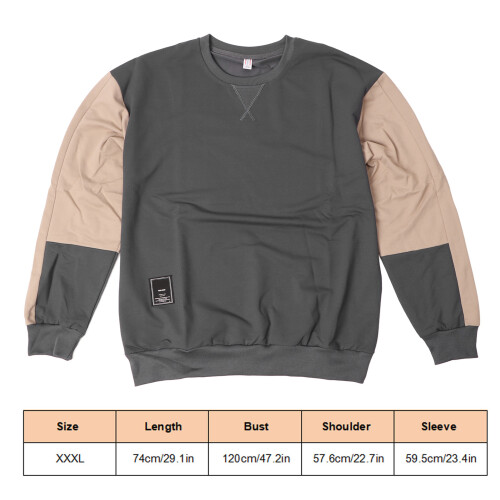 Dark Gray Crewneck Sweatshirt 3XL Bust120cm/47.2in 1