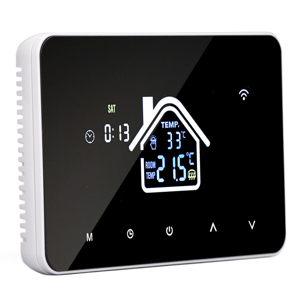 16A 4.3" Touch Screen Floor Heating Thermostat - Black, Ac230v 8461332032428