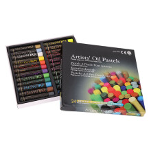 24 Pcs Oil Pastel Fluorescent Metallic Mixing