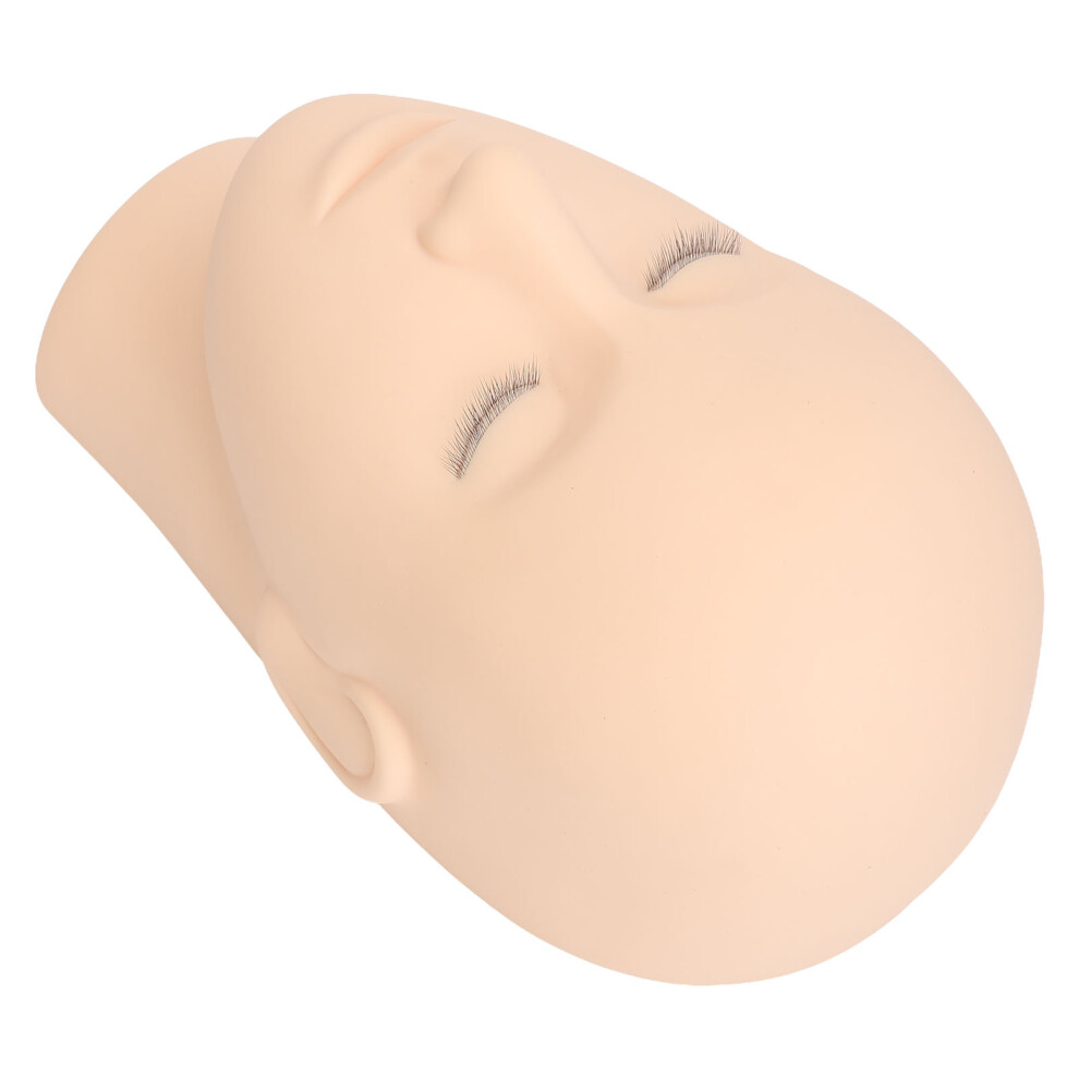 Beauty Silicone Practice Doll Head in Pink 3 Layer Eyelash Extension Mannequin