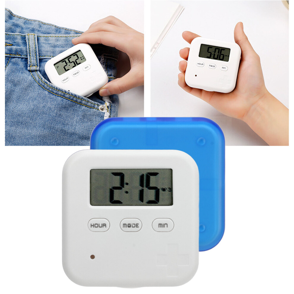 Portable Medicine Box with Timer, Bell & Vibration Reminder, Blue