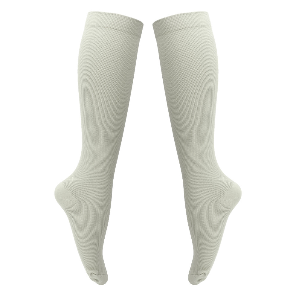 Gray 15-20Mmhg Zipper Compression Socks For Women, Xxl Knee High