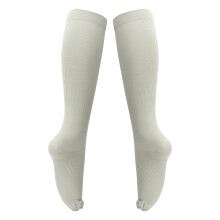 15‑20mmHg Gray Knee High Compression Socks for Women Zipper Closure XXL Size